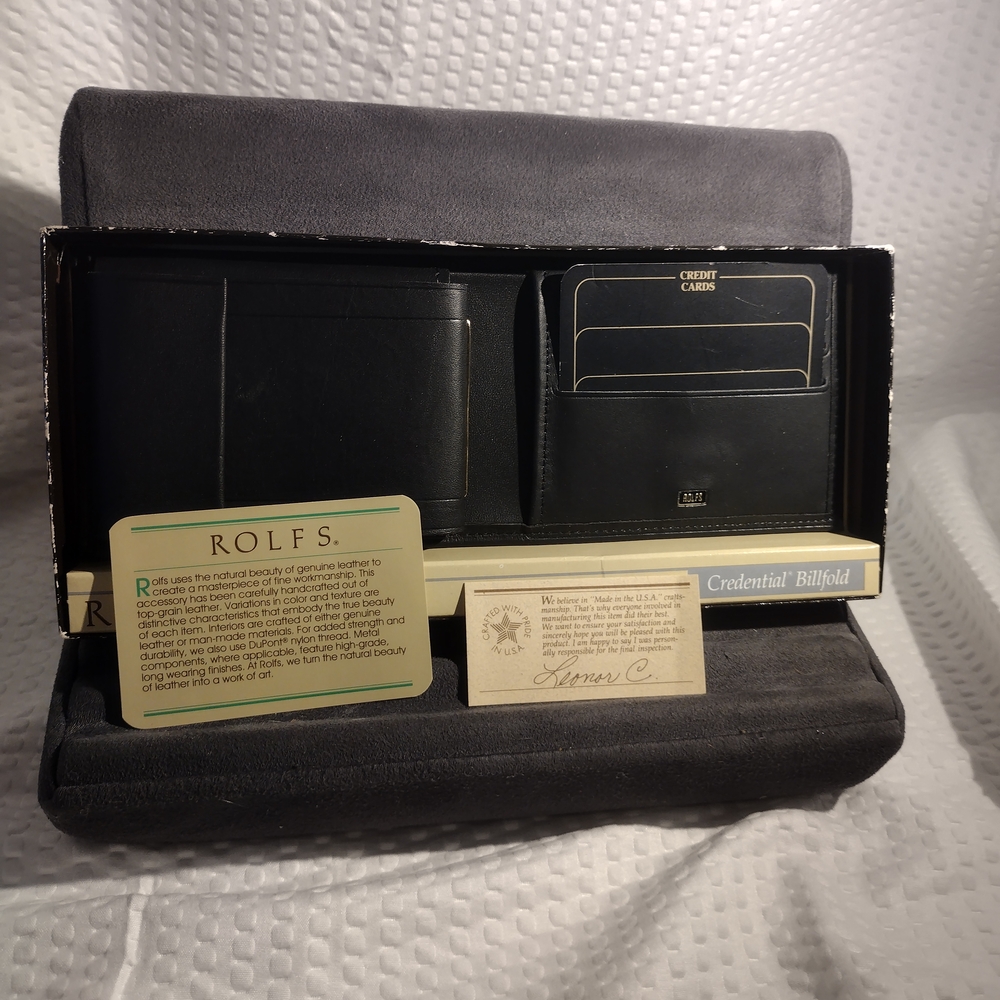 Vintage ROLFS Black Leather Wallet